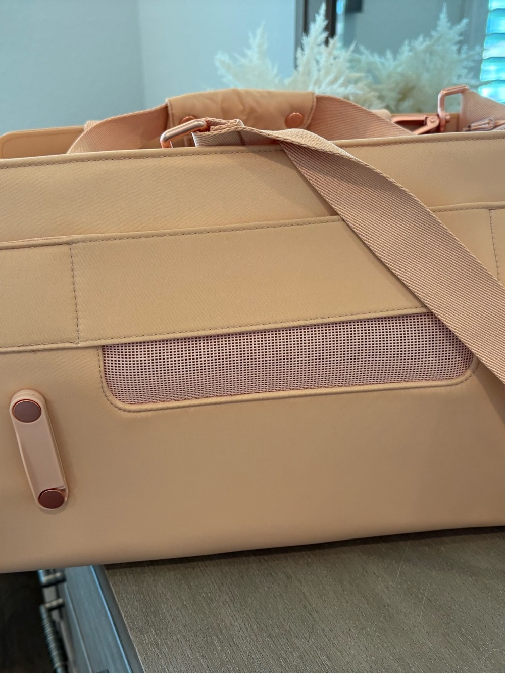 Diggs Travel Pet Carrier for Small Dogs and Cats with Shoulder Strap (Blush) - Picture 8 of 10